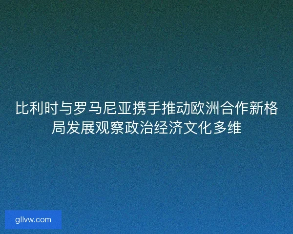 比利时与罗马尼亚携手推动欧洲合作新格局发展观察政治经济文化多维